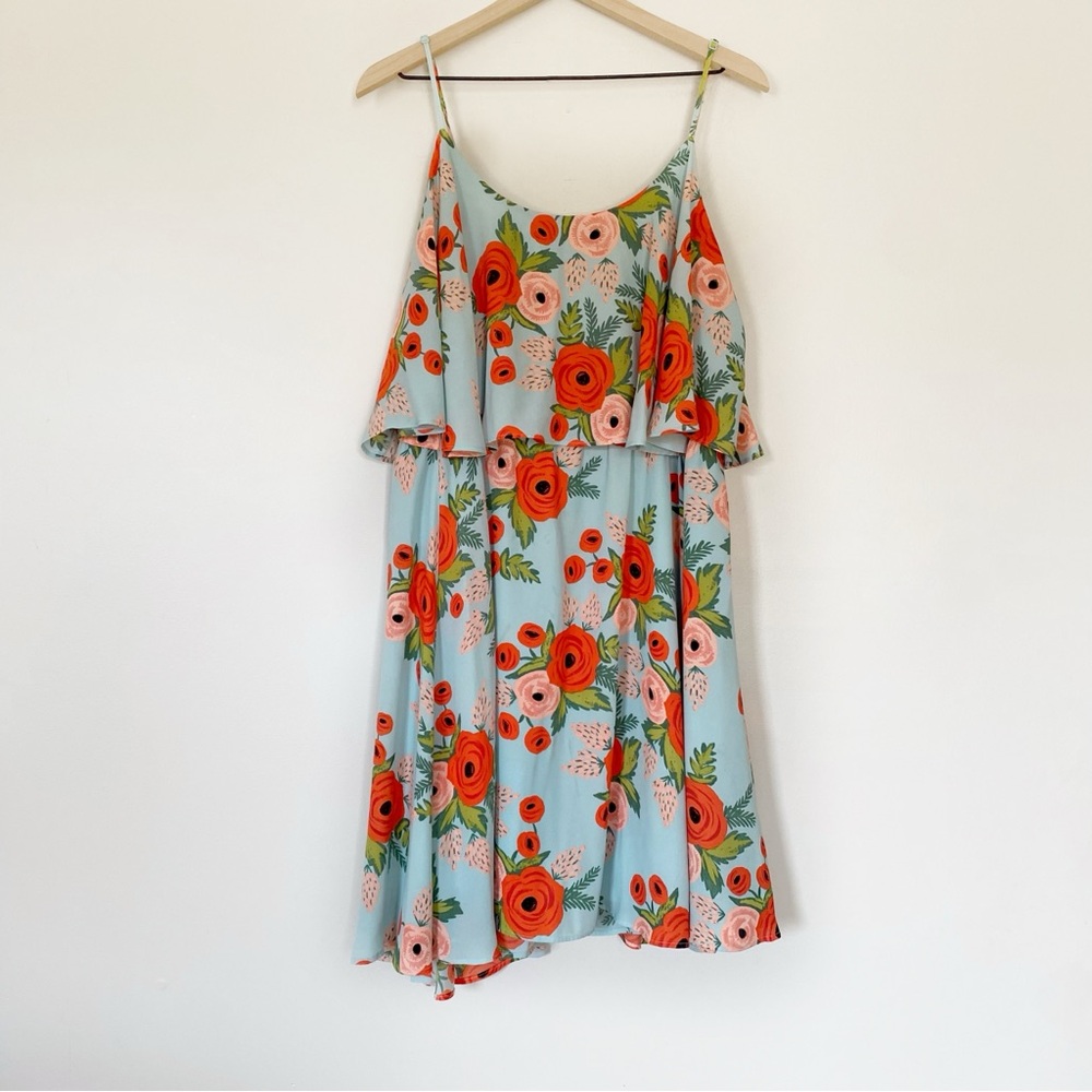 Anthropologie Paper Crown + Rifle Paper Co. Poppy Field Dress RARE size Large - Picture 3 of 11